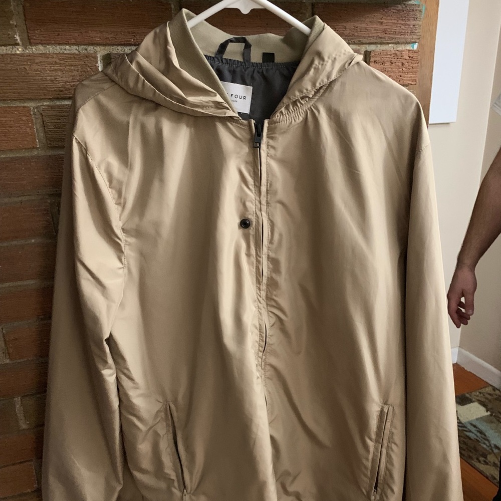 Mens Five four lightweight tan jacket.
